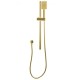 Round Brushed Yellow Gold Shower Rail with 3 Functions Handheld Shower Set